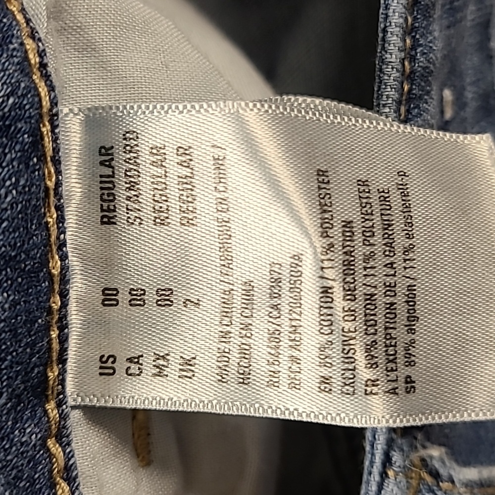 AMERICAN EAGLE 00x26 TOMGIRL 2018 PREOWNED DISTRESED DISTROYED DENIM FADED JEANS - Picture 7 of 8